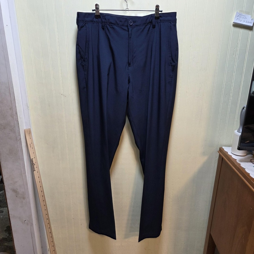 IZOD Golf Pants Mens 34x34 Blue Stretch Performance Tapered Chino Zip Pockets